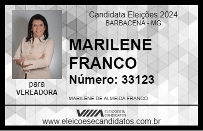 Candidato MARILENE FRANCO 2024 - BARBACENA - Eleições