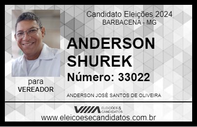 Candidato ANDERSON SHUREK 2024 - BARBACENA - Eleições