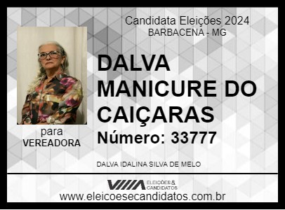 Candidato DALVA MANICURE DO CAIÇARAS 2024 - BARBACENA - Eleições