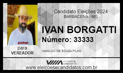 Candidato IVAN BORGATTI 2024 - BARBACENA - Eleições