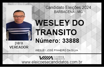 Candidato WESLEY DO TRANSITO 2024 - BARBACENA - Eleições