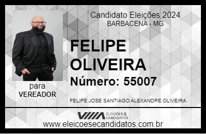 Candidato FELIPE OLIVEIRA 2024 - BARBACENA - Eleições