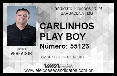 Candidato CARLINHOS PLAY BOY 2024 - BARBACENA - Eleições