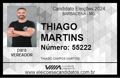 Candidato THIAGO MARTINS 2024 - BARBACENA - Eleições