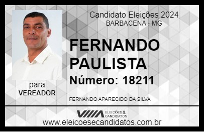 Candidato FERNANDO PAULISTA 2024 - BARBACENA - Eleições