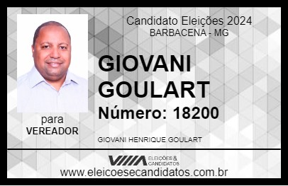 Candidato GIOVANI GOULART 2024 - BARBACENA - Eleições