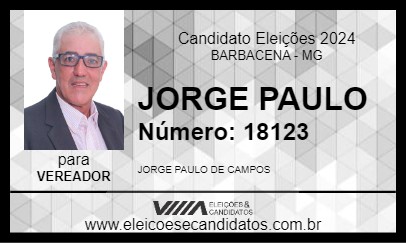 Candidato JORGE PAULO 2024 - BARBACENA - Eleições