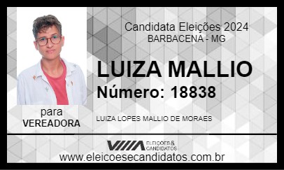 Candidato LUIZA MALLIO 2024 - BARBACENA - Eleições