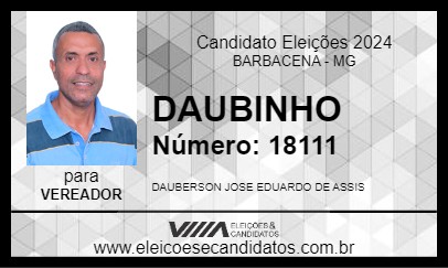 Candidato DAUBINHO 2024 - BARBACENA - Eleições