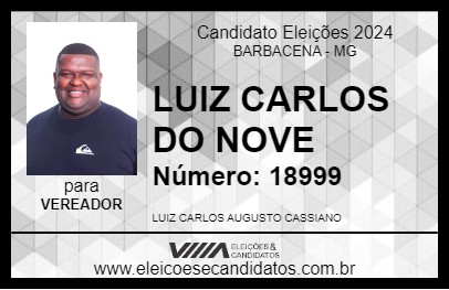 Candidato LUIZ CARLOS DO NOVE 2024 - BARBACENA - Eleições