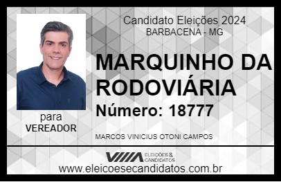 Candidato MARQUINHO DA RODOVIÁRIA 2024 - BARBACENA - Eleições