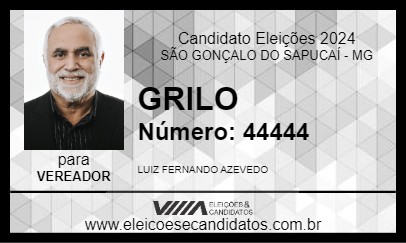 Candidato GRILO 2024 - SÃO GONÇALO DO SAPUCAÍ - Eleições