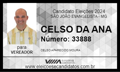 Candidato CELSO DA ANA 2024 - SÃO JOÃO EVANGELISTA - Eleições