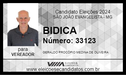 Candidato BIDICA 2024 - SÃO JOÃO EVANGELISTA - Eleições