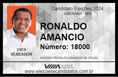 Candidato RONALDO AMANCIO 2024 - UBERABA - Eleições