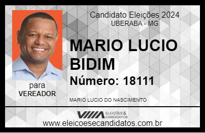 Candidato MARIO NASCIMENTO BIDIM 2024 - UBERABA - Eleições