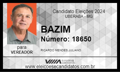 Candidato BAZIN 2024 - UBERABA - Eleições