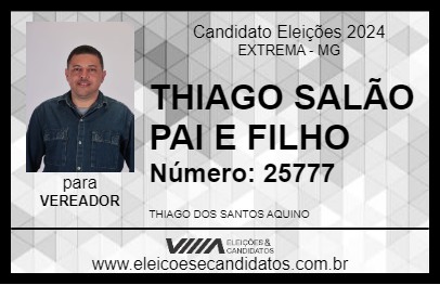 Candidato THIAGO SALÃO PAI E FILHO 2024 - EXTREMA - Eleições