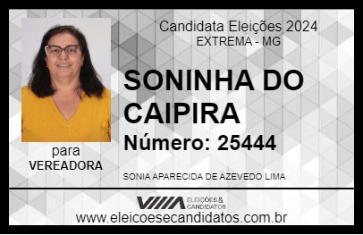 Candidato SONINHA DO CAIPIRA 2024 - EXTREMA - Eleições