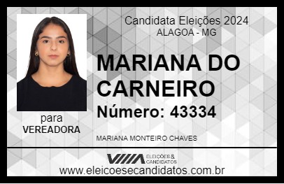 Candidato MARIANA DO CARNEIRO 2024 - ALAGOA - Eleições