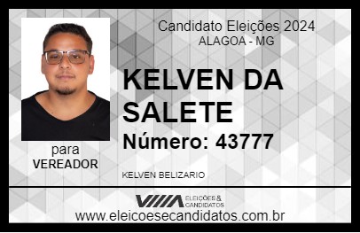 Candidato KELVEN DA SALETE 2024 - ALAGOA - Eleições