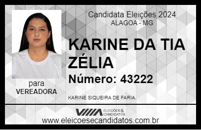 Candidato KARINE DA TIA ZÉLIA 2024 - ALAGOA - Eleições