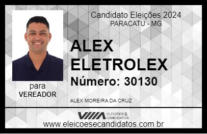 Candidato ALEX ELETROLEX 2024 - PARACATU - Eleições