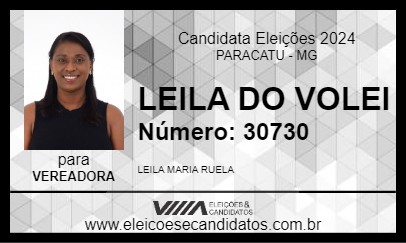 Candidato LEILA DO VOLEI 2024 - PARACATU - Eleições