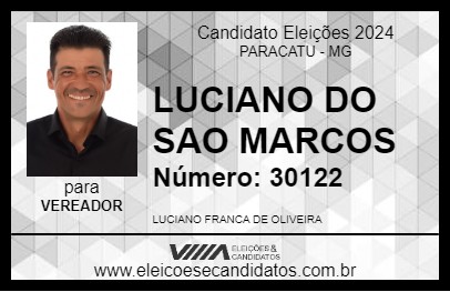 Candidato LUCIANO DO SAO MARCOS 2024 - PARACATU - Eleições