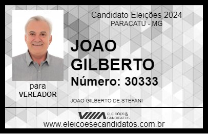 Candidato JOAO GILBERTO 2024 - PARACATU - Eleições