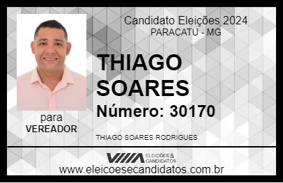 Candidato THIAGO SOARES 2024 - PARACATU - Eleições