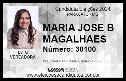 Candidato MARIA JOSE B MAGALHAES 2024 - PARACATU - Eleições