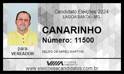 Candidato CANARINHO 2024 - LAGOA SANTA - Eleições