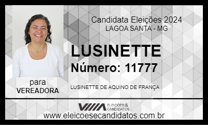 Candidato LUSINETTE CARIOCA 2024 - LAGOA SANTA - Eleições