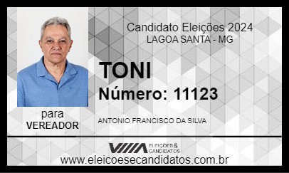 Candidato TONI 2024 - LAGOA SANTA - Eleições