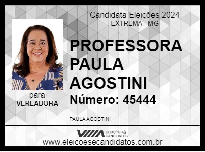 Candidato PROFESSORA PAULA AGOSTINI 2024 - EXTREMA - Eleições