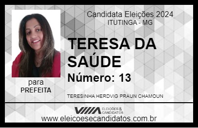 Candidato TERESA DA SAÚDE 2024 - ITUTINGA - Eleições