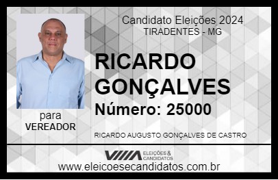 Candidato RICARDO GONÇALVES 2024 - TIRADENTES - Eleições