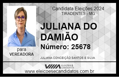 Candidato JULIANA DO  DAMIÃO 2024 - TIRADENTES - Eleições