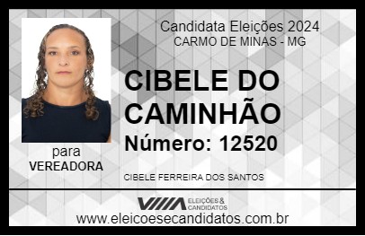 Candidato CIBELE DO CAMINHÃO 2024 - CARMO DE MINAS - Eleições