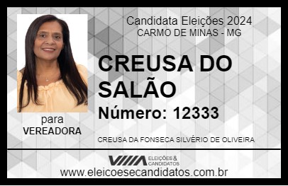 Candidato CREUSA DO SALÃO 2024 - CARMO DE MINAS - Eleições