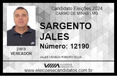 Candidato SARGENTO JALES 2024 - CARMO DE MINAS - Eleições