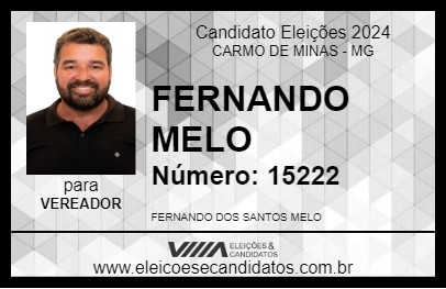 Candidato FERNANDO MELO 2024 - CARMO DE MINAS - Eleições