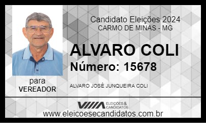 Candidato ALVARO COLI 2024 - CARMO DE MINAS - Eleições