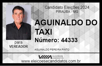 Candidato AGUINALDO DO TAXI 2024 - PIRAÚBA - Eleições