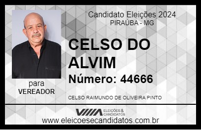 Candidato CELSO DO ALVIM 2024 - PIRAÚBA - Eleições