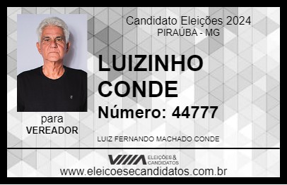 Candidato LUIZINHO CONDE 2024 - PIRAÚBA - Eleições