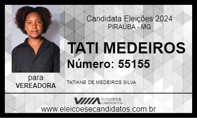 Candidato TATI MEDEIROS 2024 - PIRAÚBA - Eleições