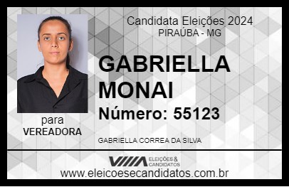 Candidato GABRIELLA MONAI 2024 - PIRAÚBA - Eleições