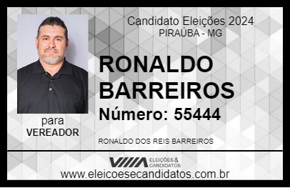 Candidato RONALDO BARREIROS 2024 - PIRAÚBA - Eleições